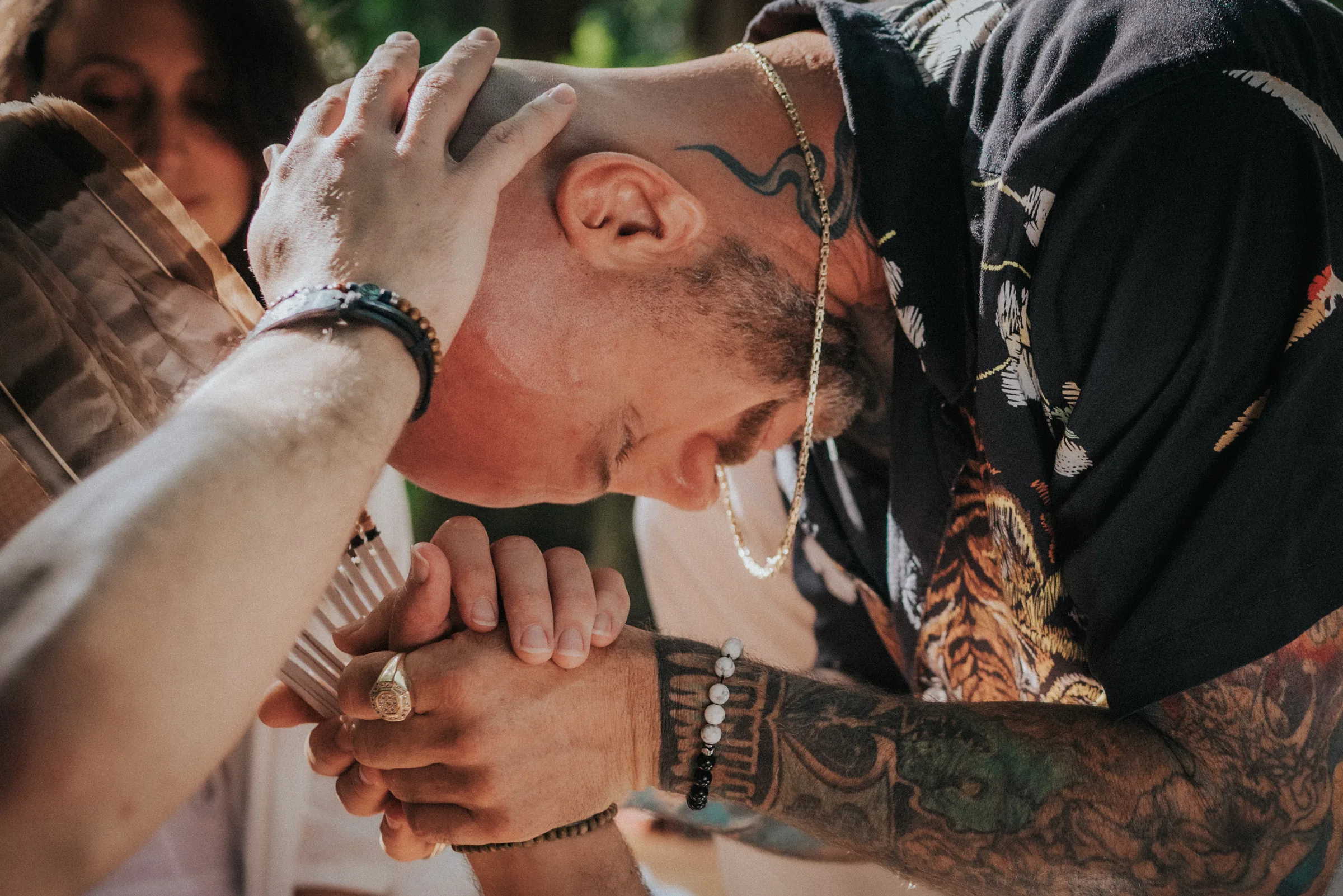 A ceremony blessing during a Tiger Soul jungle retreat