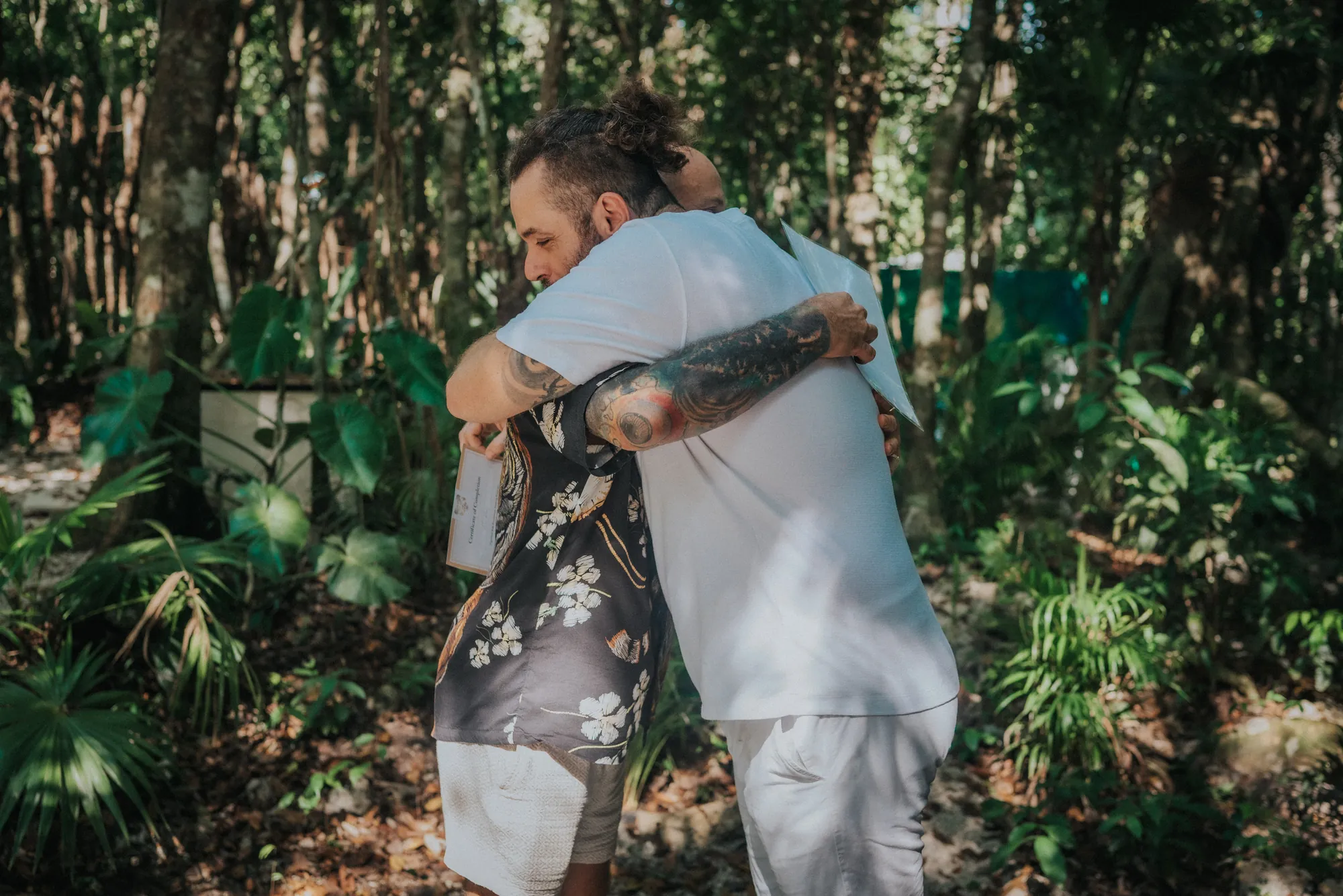 A moment of connection during a Tiger Soul retreat